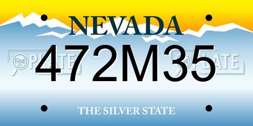 472M35 Nevada License Plate