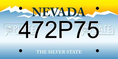 472P75 Nevada License Plate