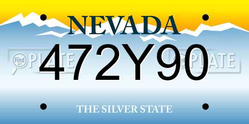 472Y90 Nevada License Plate