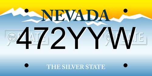 472YYW Nevada License Plate