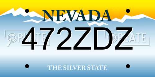 472ZDZ Nevada License Plate