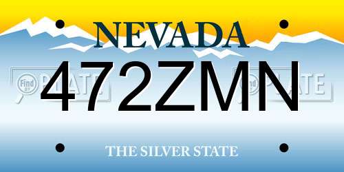 472ZMN Nevada License Plate