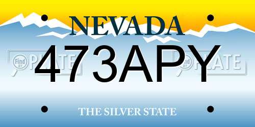 473APY Nevada License Plate