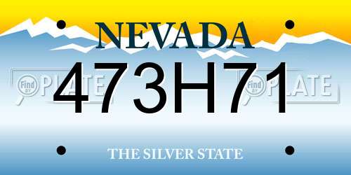 473H71 Nevada License Plate