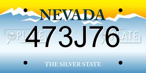 473J76 Nevada License Plate