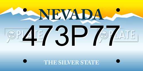 473P77 Nevada License Plate