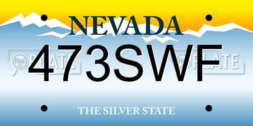 473SWF Nevada License Plate