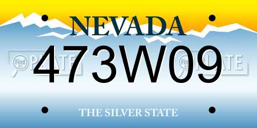 473W09 Nevada License Plate