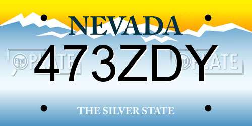 473ZDY Nevada License Plate