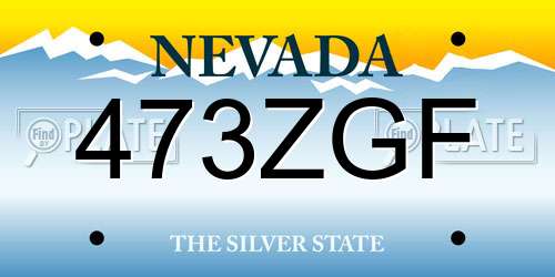 473ZGF Nevada License Plate