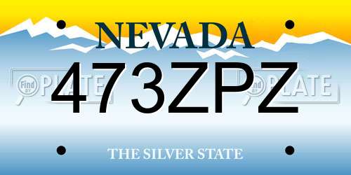 473ZPZ Nevada License Plate