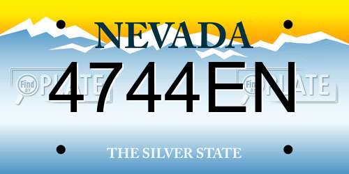 4744EN Nevada License Plate
