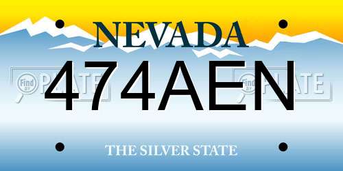 474AEN Nevada License Plate