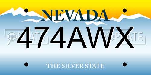 474AWX Nevada License Plate