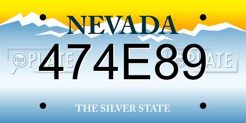 474E89 Nevada License Plate