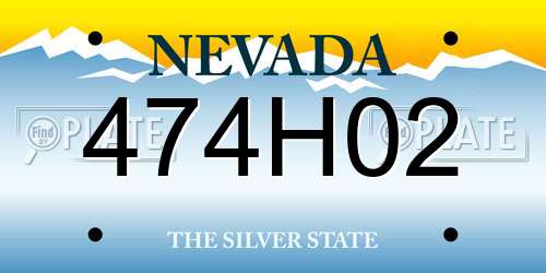 474H02 Nevada License Plate