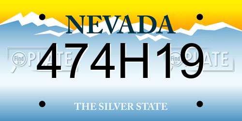 474H19 Nevada License Plate