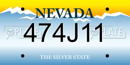 474J11 Nevada License Plate