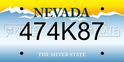 474K87 Nevada License Plate