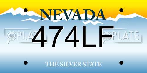 474LF Nevada License Plate