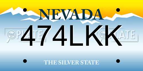 474LKK Nevada License Plate