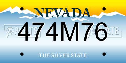 474M76 Nevada License Plate