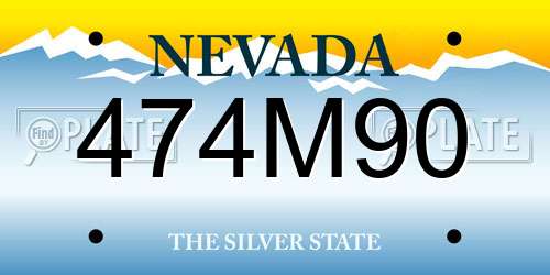 474M90 Nevada License Plate