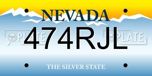 474RJL Nevada License Plate