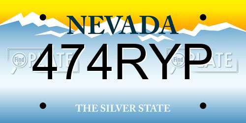 474RYP Nevada License Plate