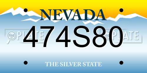 474S80 Nevada License Plate