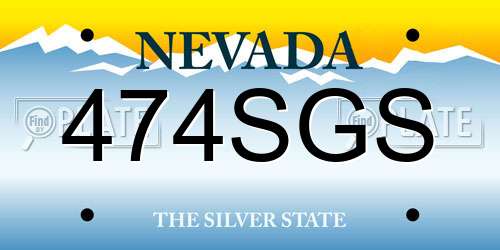 474SGS Nevada License Plate