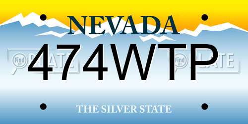 474WTP Nevada License Plate