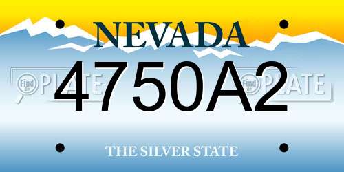4750A2 Nevada License Plate