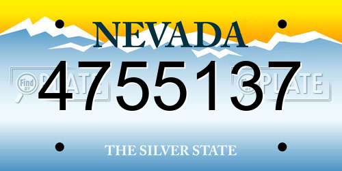 4755137 Nevada License Plate
