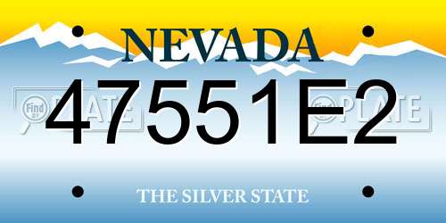 47551E2 Nevada License Plate