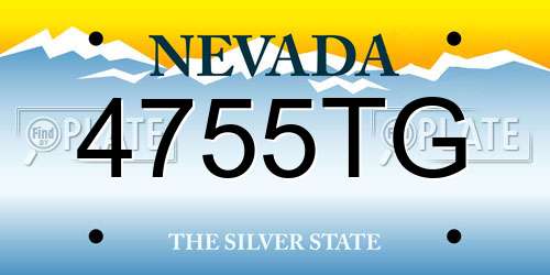 4755TG Nevada License Plate