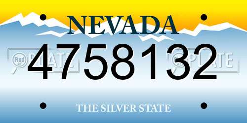 4758132 Nevada License Plate