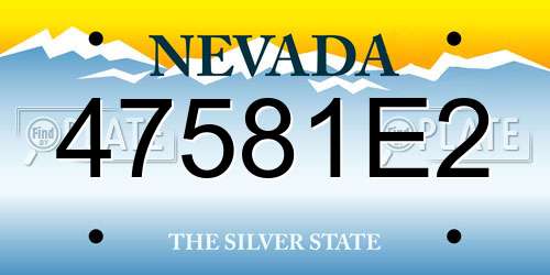 47581E2 Nevada License Plate
