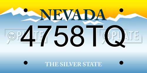 4758TQ Nevada License Plate