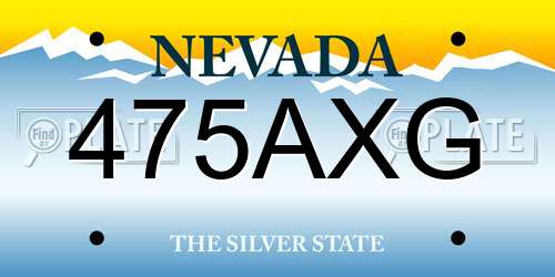 475AXG Nevada License Plate