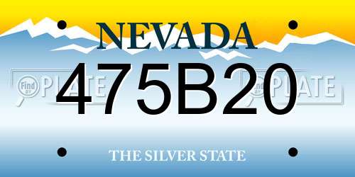 475B20 Nevada License Plate