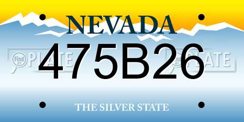 475B26 Nevada License Plate