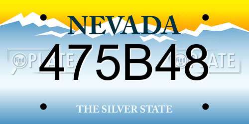 475B48 Nevada License Plate