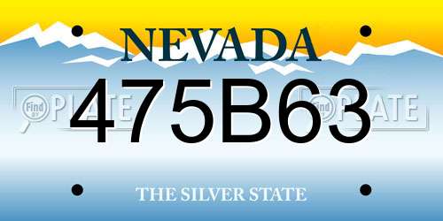 475B63 Nevada License Plate