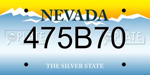 475B70 Nevada License Plate