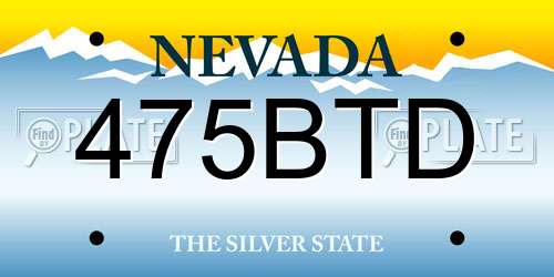 475BTD Nevada License Plate