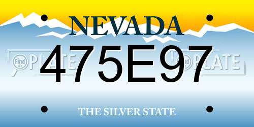 475E97 Nevada License Plate