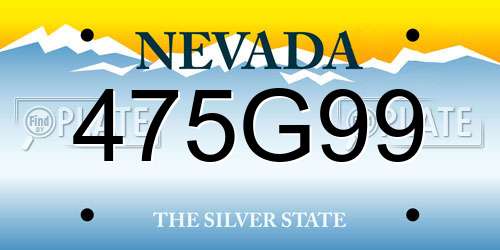 475G99 Nevada License Plate