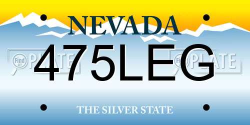 475LEG Nevada License Plate