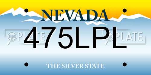 475LPL Nevada License Plate